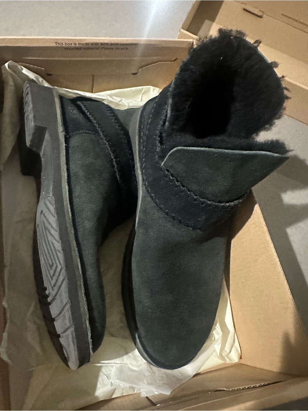 UGG Black Suede Shearling Ankle Boots for Men